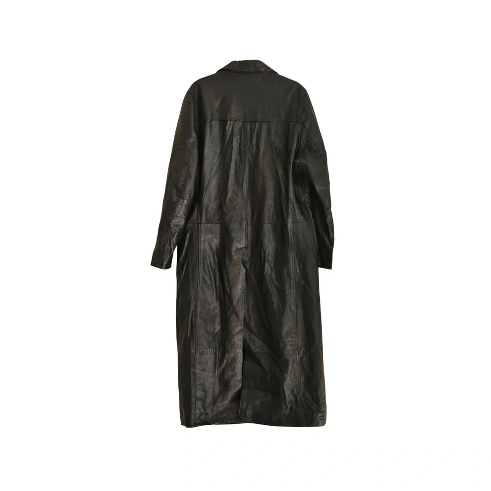 Vera Pelle Vintage Long Black Leather Coat – Men's - Picture 4 of 8